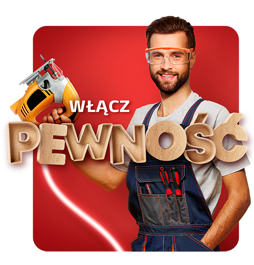Stolarz zachęcający do skorzystania z oferty Energi