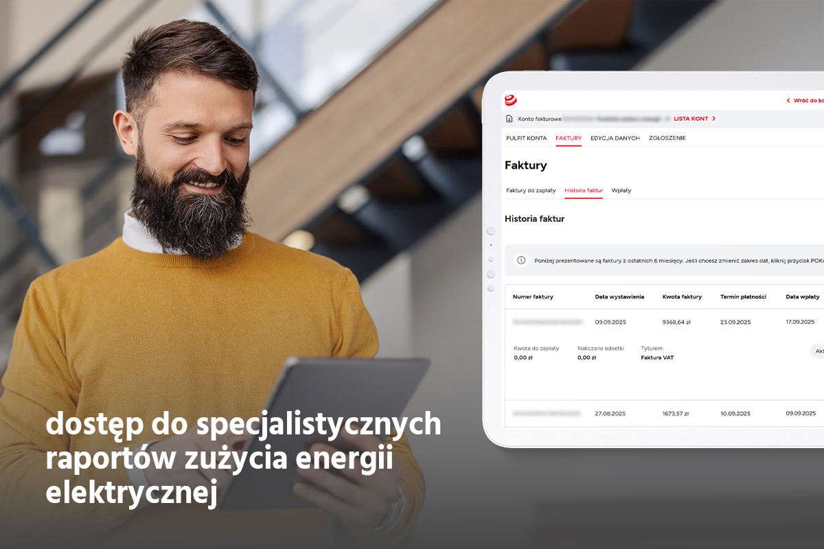 Dostęp do specjalistycznych raportów zużycia energii elektrycznej